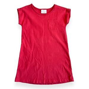 Hanna Andersson Red Sueded Jersey T-Shirt Dress 110cm